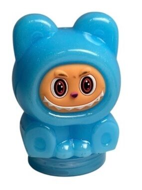 Labubu Light Blue Shiny Glitter Slime Huggie Bear.
